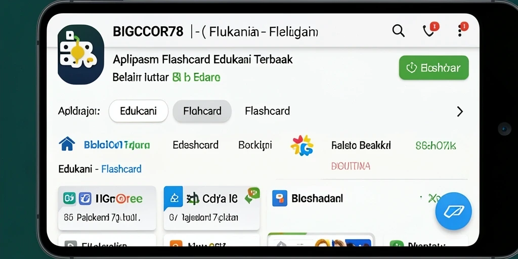 Tampilan antarmuka pengguna aplikasi Flashcard BIGCOR78 yang intuitif.
