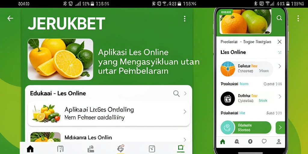 Tampilan antarmuka aplikasi JERUKBET yang intuitif dan menarik.