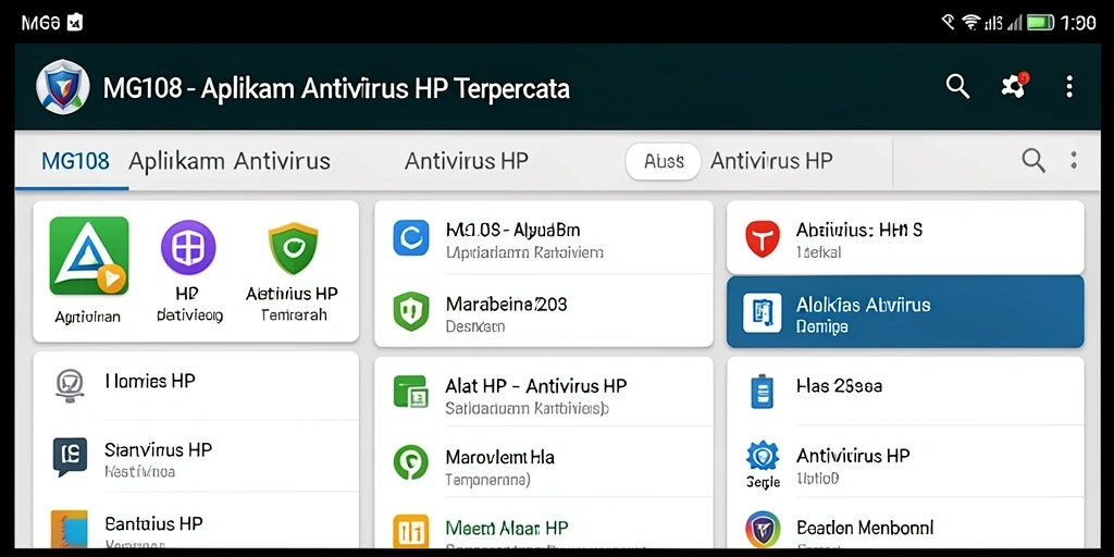 Tampilan antarmuka MG108 yang sederhana dan fungsional sebagai aplikasi Antivirus HP.