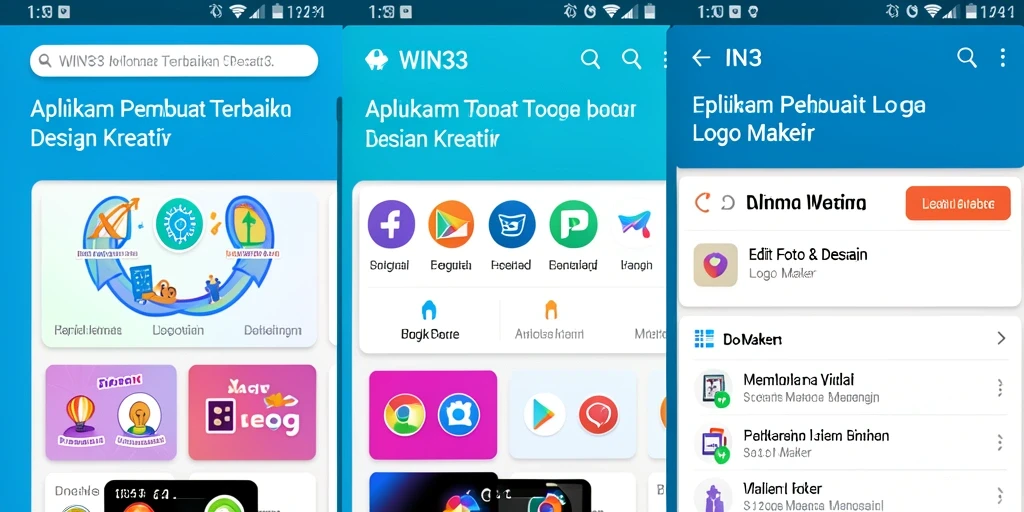 Antarmuka intuitif dan fungsi lengkap untuk membuat logo.