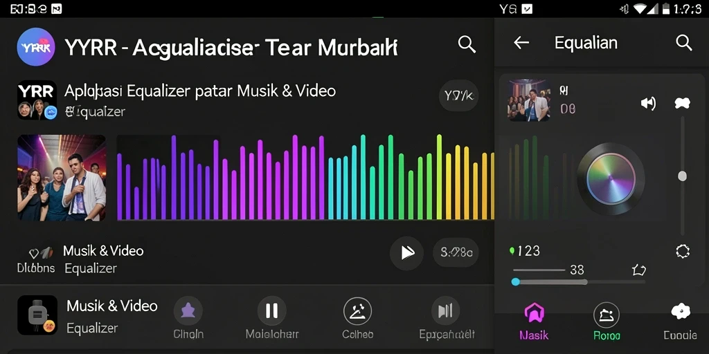 Antarmuka aplikasi YYRR yang intuitif dan elegan untuk pengaturan Equalizer.
