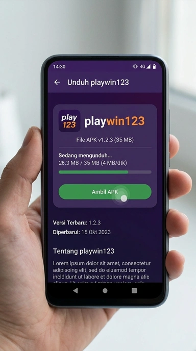 Tampilan halaman APK playwin123